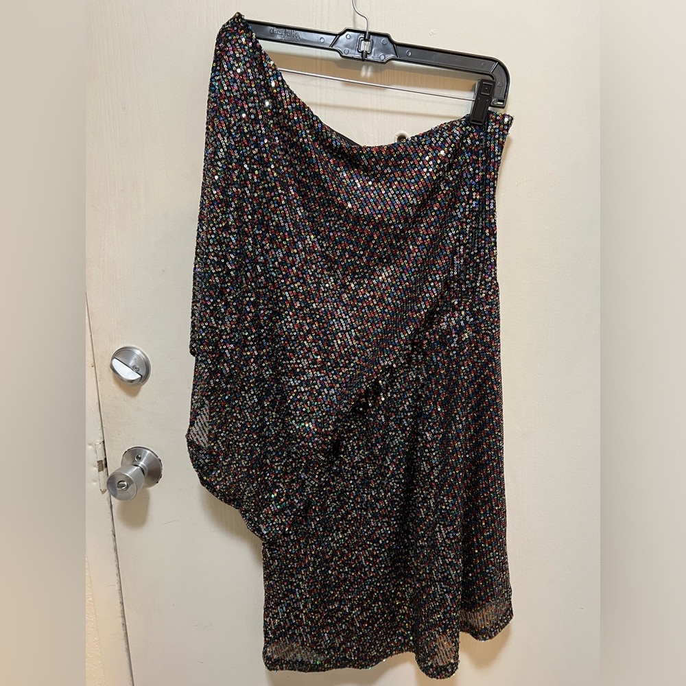 Sequin One Shoulder Dress